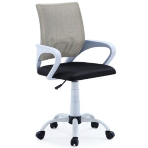 Silla Giratoria Line Red Transpirable Negro / Gris Claro  Estructura Blanca