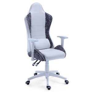 Sillón Gamer Giratorio Y Reclinable Jordan Leopard Blanco / Leopardo