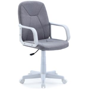 Sillon Giratorio Genesis Tejido Gris Pearl / Estructura Blanca