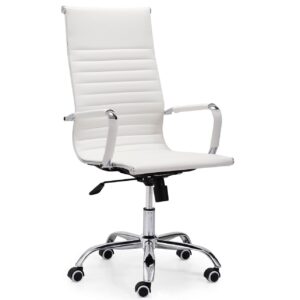 Sillón Giratorio Letter SíMil Piel Blanco