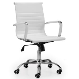 Sillón Giratorio Lucy SíMil Piel Blanco