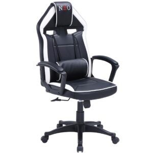 Sillón Giratorio Neo Advance Regulable En Altura SíMil Piel Negro / Blanco
