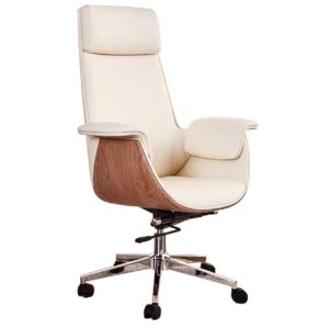 Sillon Giratorio Omega Alto / Simil Piel Crema