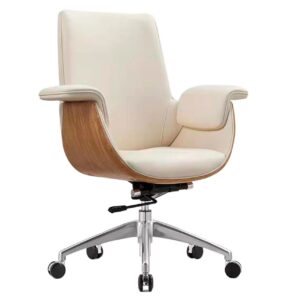 Sillon Giratorio Omega Bajo / Simil Piel Crema
