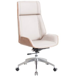 Sillon Giratorio Ulrich Simil Piel Blanco Crema