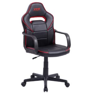 Sillón Giratorio Xtr Junior SíMil Piel Negro - Detalles En Rojo